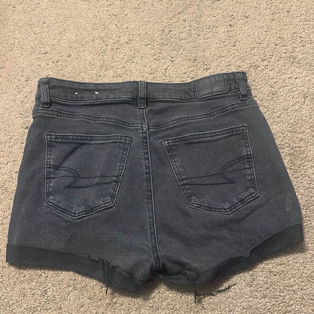Women's Black Denim Shorts - Picture 4 of 4
